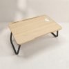 Kiara Ergonomic Wooden Finish Laptop Bed Desk (Built-in Cup Holder & Phone Stand)